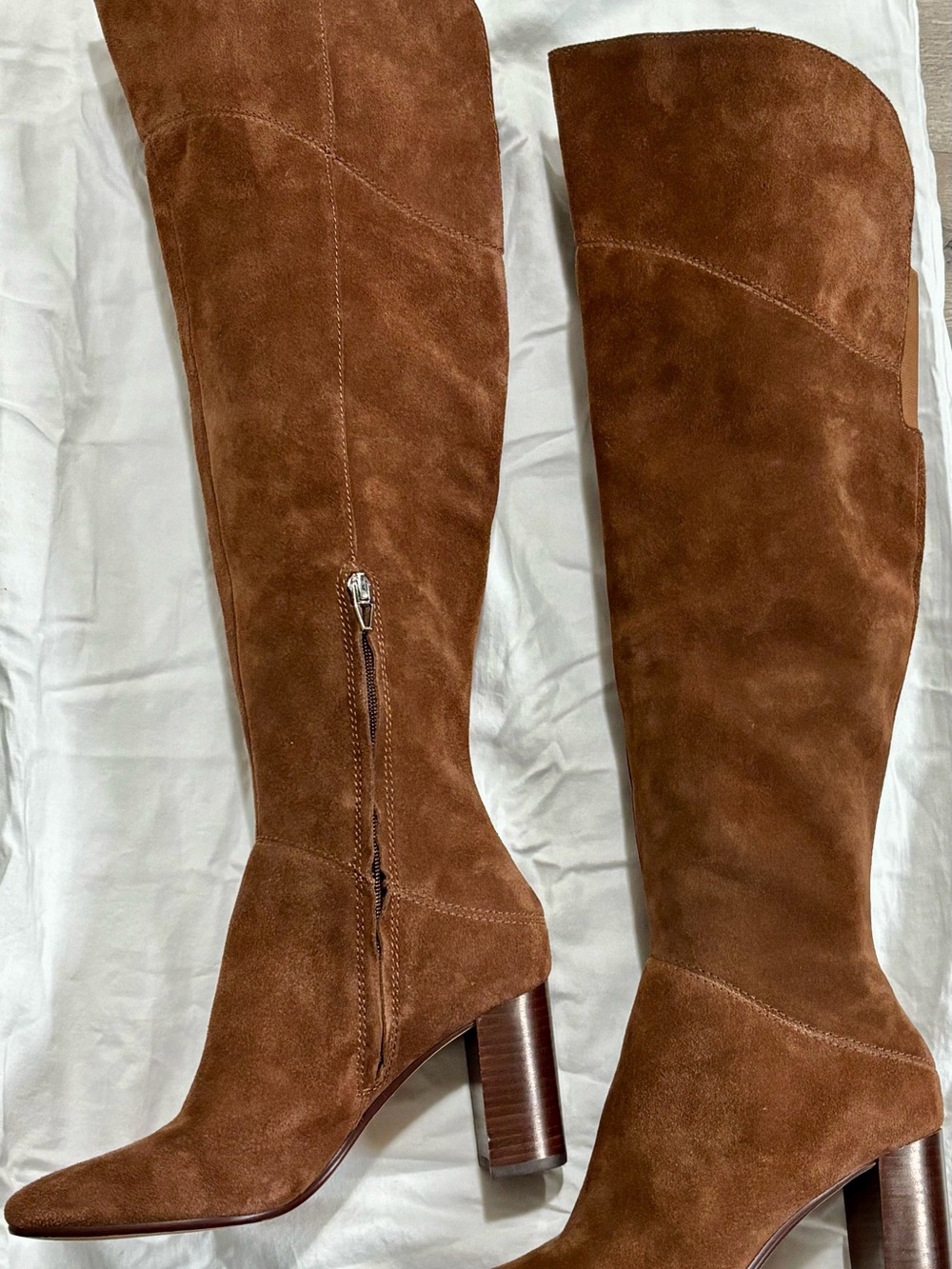 Dolce Vita Brown Suede Tall Block Heel Boots Women’s Size 7.5 Like New